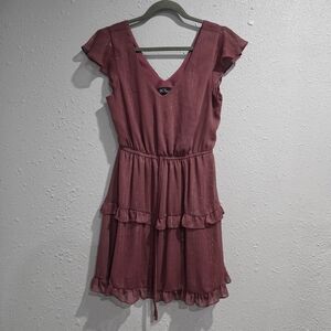 BCX Dusty Rose Ruffle Mini Dress